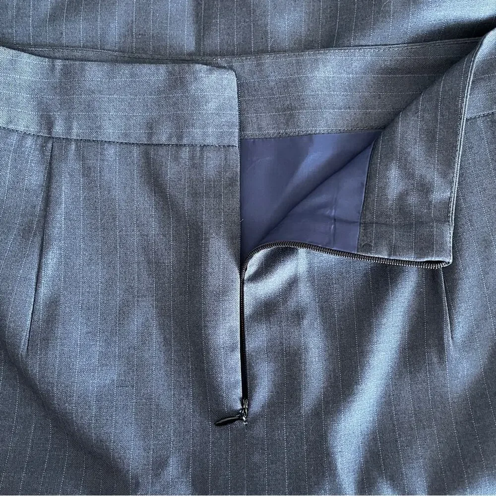 Moi-Même Navy Blue Pinstripes Lined Pencil Skirt size 4